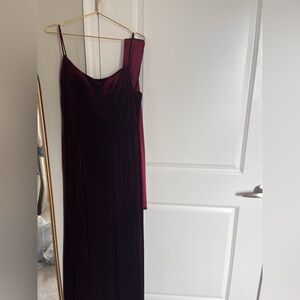 Sleeveless Velvet Maxi Dress in Deep Burgundy